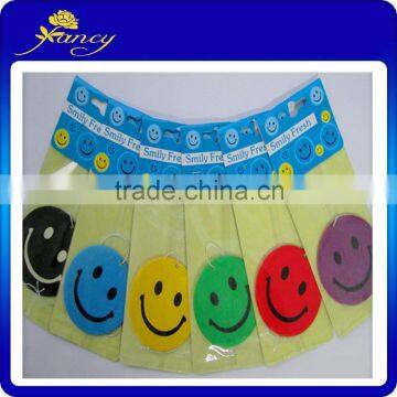 New design and customized smiling expression cotton paper air freshener car