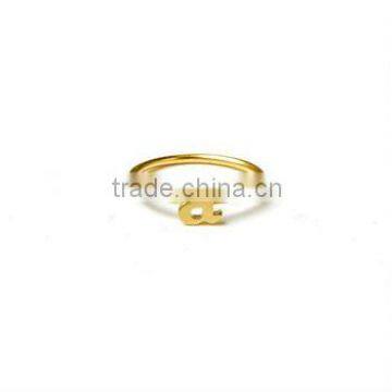 wholesale women rings gold plated letter a initial ring simple stainless steel jewellery