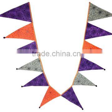 Double deck spider web printed sewing Halloween decorative party flags