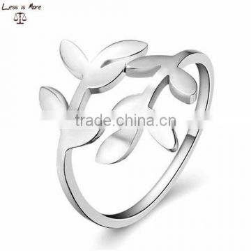 Wholesale 925 Sterling Silver Jewelry leaf Pure 9.25 Silver Ring