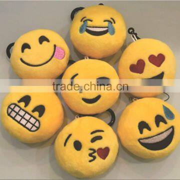 ICTI plush OEM facory wholesale emoji pillow type plush toy keychain