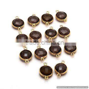 The Gopali Jewellers Vermeil Gold-925 sterling silver Smoky Hydro Gemstone connector