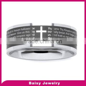 best quality custom cheap engraved stainless steel Christian rings wholesale