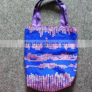 newest design woman printing cloth hand bag custom logo