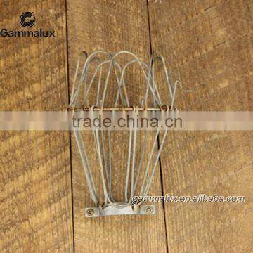 Aged Industrial Wire Cage Light Guard Vintage Style For Desk or Pendant Lighting Handmade Clamp On Supplies Tarnished