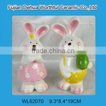 Fabulous design ceramic rabbit art,ceramic rabbit statue,ceramic rabbit figurine for 2015 Easter decoration