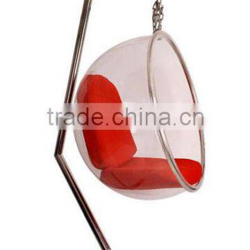 Transparent hanging BUBBLE chair with SS base for outdoor