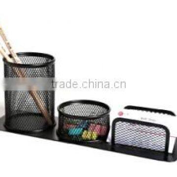 B81008 high quality office and school desktop accessories metal mesh power coated multi-functional pen cup organizer