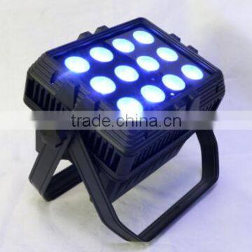 12pcs RGBWA UV color emitting waterproof outdoor live show power par can