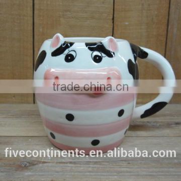 hot sale ceramic cute cow mug hand paint