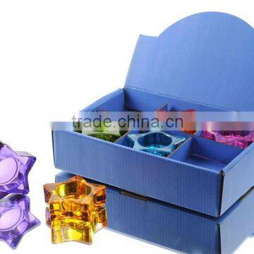 Star Shape Colored Glass Tealight Candle Holder