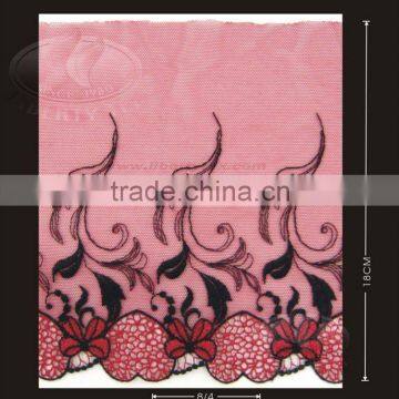 Polyester embroidery lace with Guipure edge