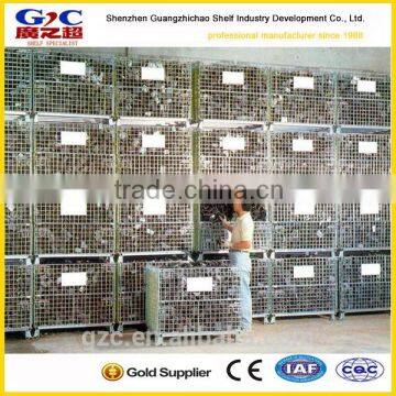 Zinc Plated Warehouse Storage Collapsible Wire Container