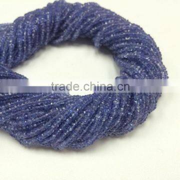 #CCZZ Natural Semi-Precious Roundel Faceted Loose Gemstone Beads Tanzanite