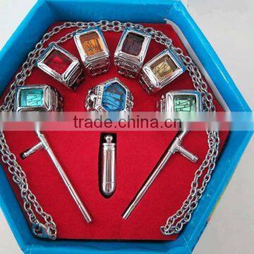 Katekyo Hitman Reborn Anime 7 PCS Rings + 3 Equipment Weapon + 1 Necklace Set