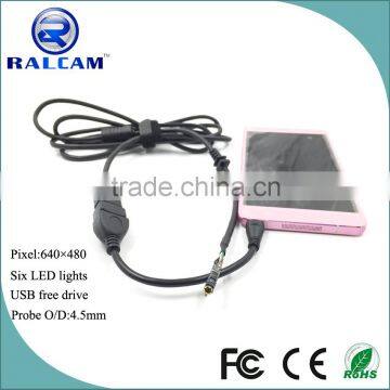 7mm~35mm focal length 640*480 pixels 4.5mm diameter camera android endoscope