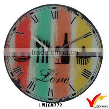 love colorful antique retro wall clock design