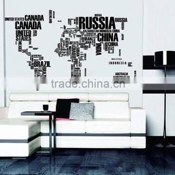 Letter Fashion Large decal world map wall sticker