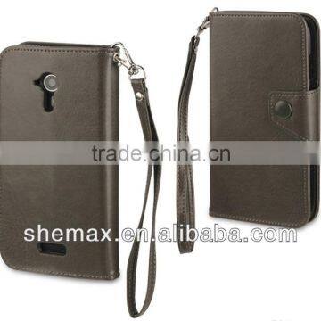 Brown Color and Android Operation SystemCase for Wiko Cink Five Wallet Folio