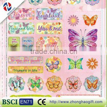 butterfly and flower shape sticker