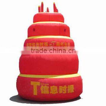 red large Inflatable birthday cake giant Inflatable birthday cake replica