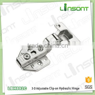 High quality 3-D adjustable hydraulic clip on hydraulic door closer hinge furniture hardware concealed hinge