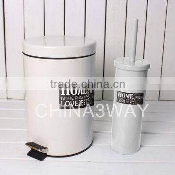 Metal garbage can with colour coated
