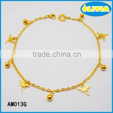 Olivia Jewelry Good Luck Dolphin Animal Charm 18k Gold Chain Anklet For Girls photo-6