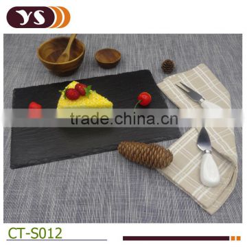 Black high quality slate cheese board set with cheese tools