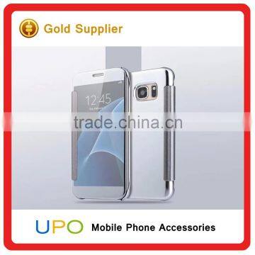 [UPO] Newest Luxury Clear View Mirror Flip Electroplating Phone Cases for Samsung Galaxy S6 S7