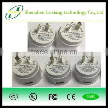 Wholesale SAA AU ac to dc 5v 1a Flat Mini Micro Travel Usb Wall Charger photo-3