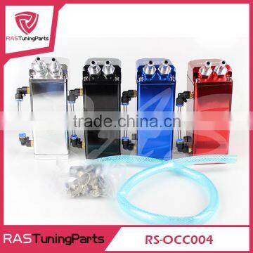 Universal Gredd* Engine Square Shape Oil Catch Can Oil Tank Reservoir With 2 Bigger Fittings Replacement