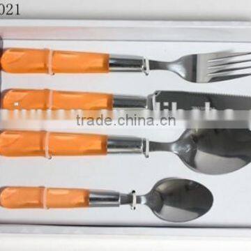 24PCS Plastic Handle Stainless Steel Dining Set - KX-P021 PS