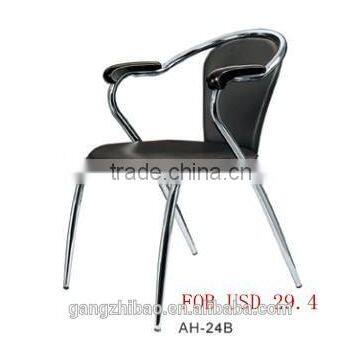 modern pvc with chrome steel China stackable visitor chair AH-24B