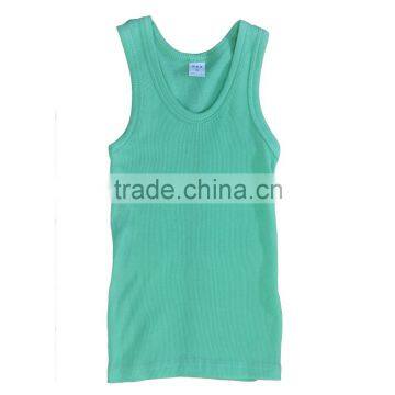 Wholesale 100% Cotton Kid's Plain Vest Lace Margin Kid's Tank Top