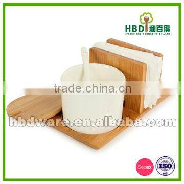 ceramic Storage Containers Set with Bamboo Lid