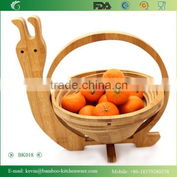 BK018/Natural bamboo camping picnic wooden bread basket cheap bamboo bread basket wholesale household product