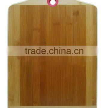 Silicone Hanging Circle 2 Color Tone Cheese Bamboo Wooden Chopping Board Set photo-2