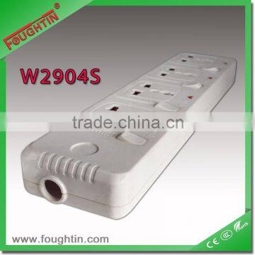 4way 13A Multi socket with individual switch and neon extension power cord