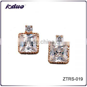 Fashion Jewelry Korea Classic Square Zircon Stud Earring Wholesale ZTRS-019