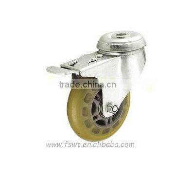 3 Inch Top Hole PU Caster Wheel With Brake