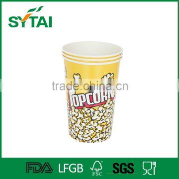 64oz Disposable Eco-friendly Cinema Popcorn Paper Container with 2014 newest design