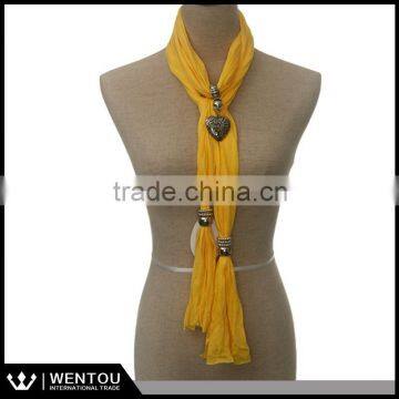 Wholesale Jewel Beads Pendant Scarf Necklace