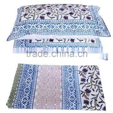 Jaipuri Hand Block Printed One Double Bedsheet With Two Pillow Covers photo-3