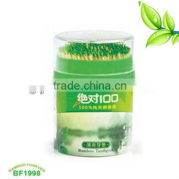 Double tips bamboo toothpicks minted