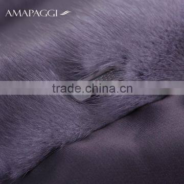 Fashion Luxury Light Purple Real Women Mink Fur Coat for Sale photo-4