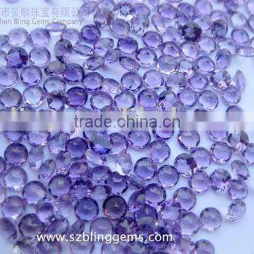 Lowest cost High quality Natural semi-precious gemstone Amethyst faceted round cab gemstone