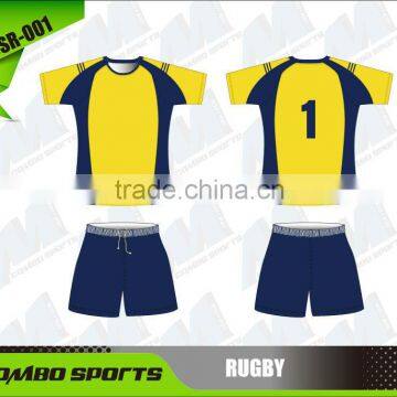 Custom sublimation rugby jersey and shorts