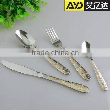 Gold Cutlery! stainless steel cutlery set 72