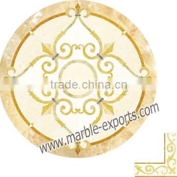 Marble Round Shape Inlay Flooring Exclusive Stone Inlaid Flooring Designs